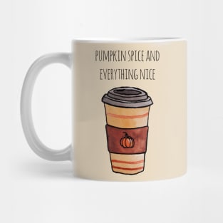 Watercolor Pumpkin Spice and Everything Nice Pumpkin Spice Latte Travel Cup Mug